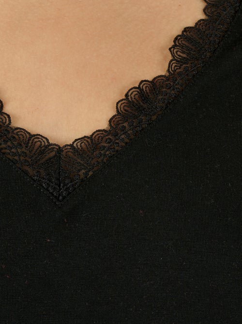 T-shirt Thermol'love dentelle - Damart - Kiabi