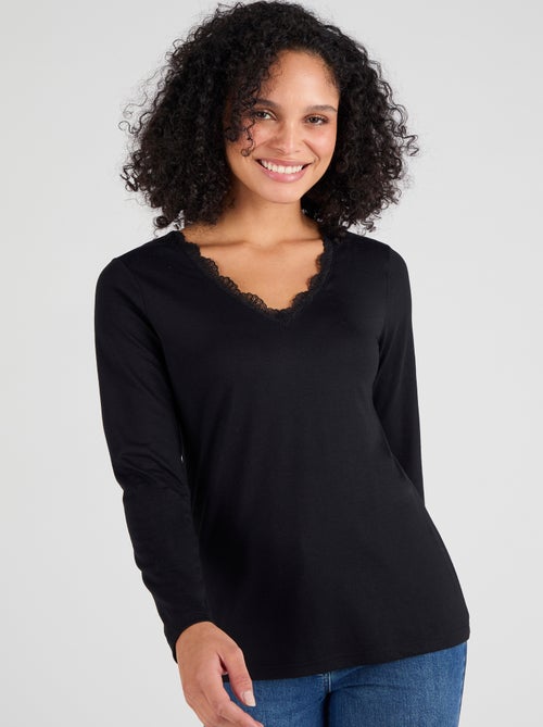 T-shirt Thermol'love dentelle - Damart - Kiabi