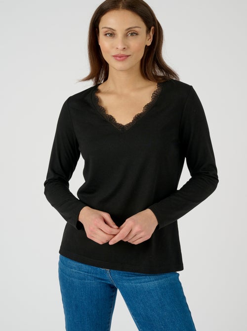 T-shirt Thermol'love dentelle - Damart - Kiabi T-shirt Thermol'love dentelle - Damart - Kiabi