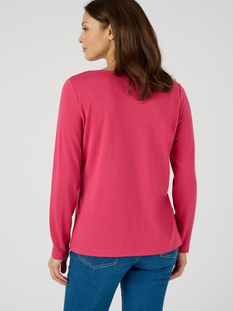 T-shirt Thermol'love dentelle - Damart Rose framboise - Kiabi