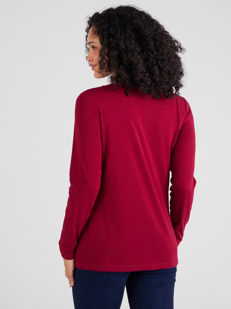 T-shirt Thermol'love dentelle - Damart Rouge - Kiabi