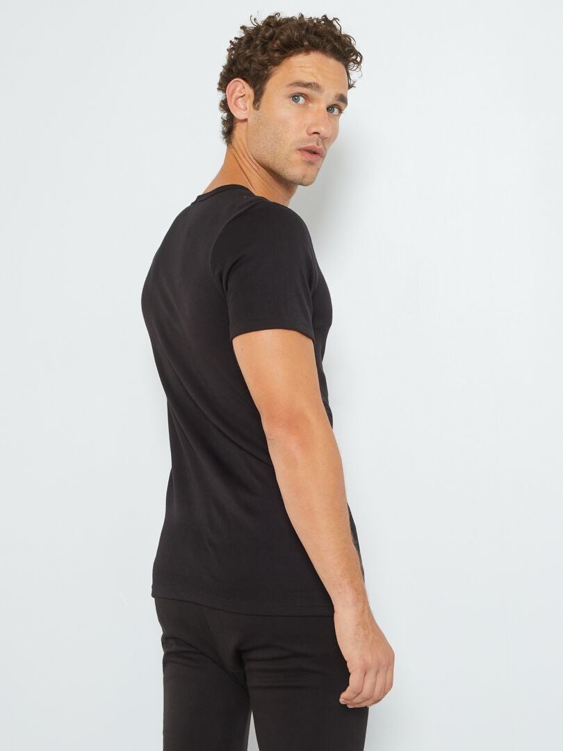T-shirt thermique - homewear - noir - Kiabi - 10.00€