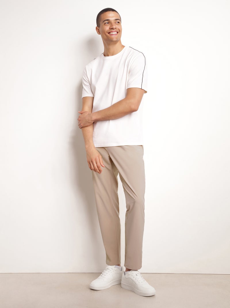 T-shirt Thermorégulateur Col Rond Dim Move Blanc cassé - Kiabi