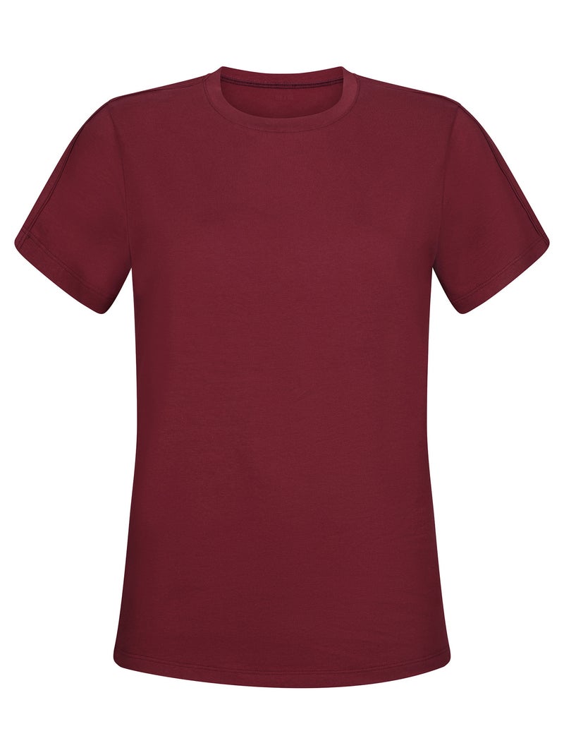 T-shirt Thermorégulateur Col Rond Dim Move Bordeaux - Kiabi