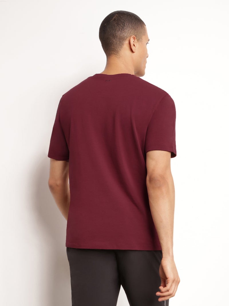 T-shirt Thermorégulateur Col Rond Dim Move Bordeaux - Kiabi