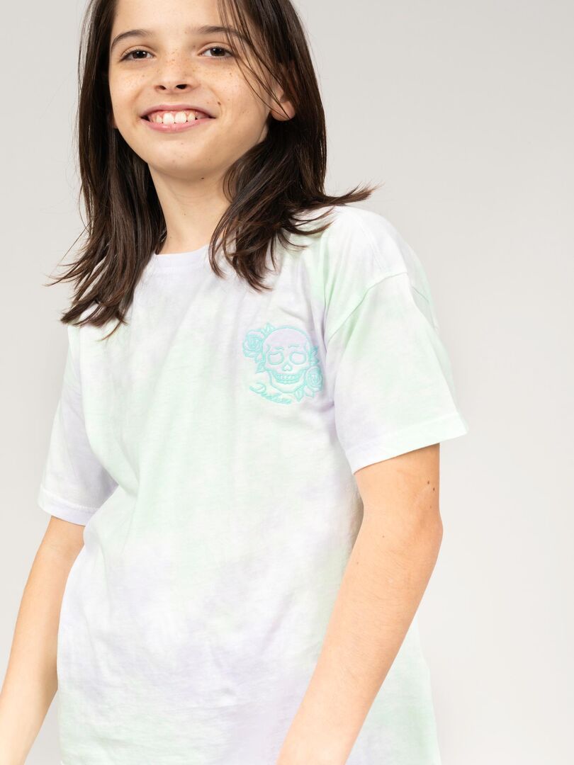 T-shirt Queen Classic Crest - Logo Bande Officiel - Dip Dye Blanc - Coupe Unisexe - 100% Coton