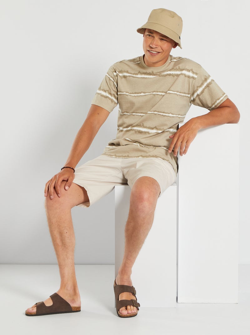 T-shirt tie and dye en jersey beige crème - Kiabi