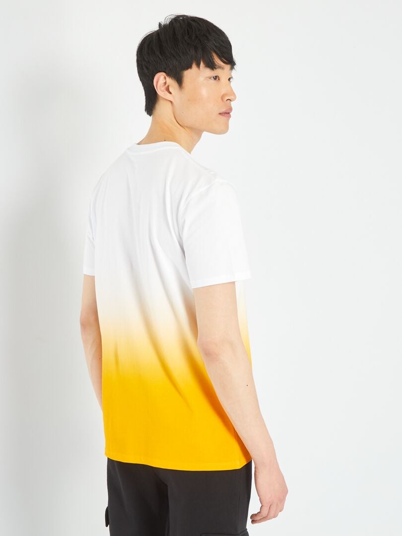 T-shirt tie and dye en jersey Blanc/jaune - Kiabi