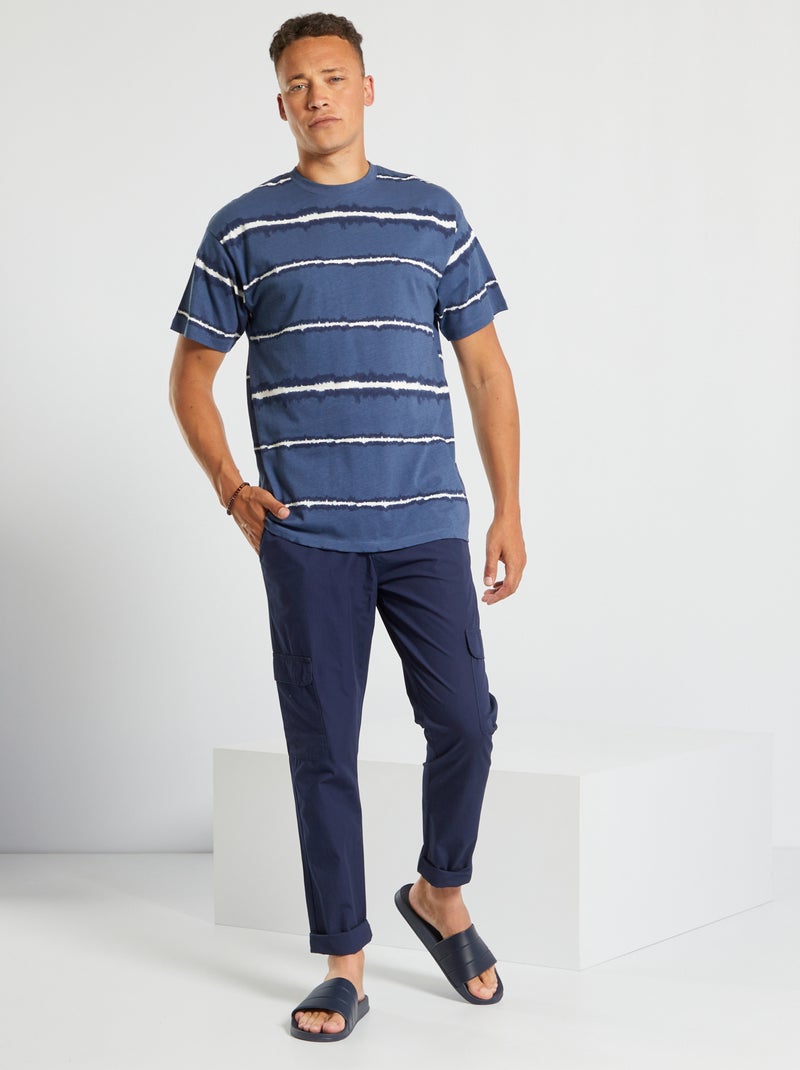 T-shirt tie and dye en jersey bleu noir - Kiabi