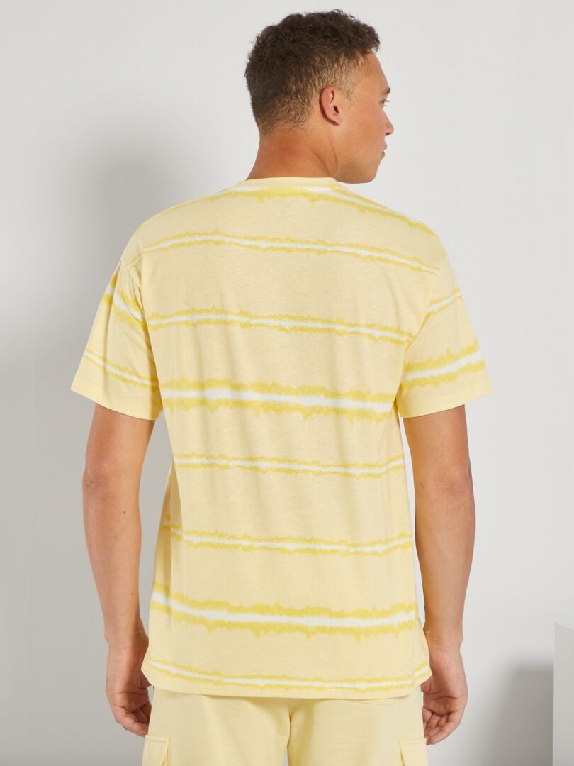 T-shirt tie and dye en jersey jaune crème - Kiabi