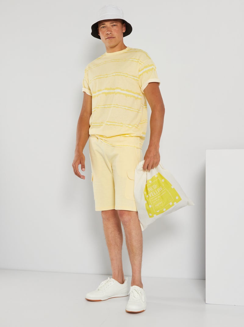 T-shirt tie and dye en jersey jaune crème - Kiabi