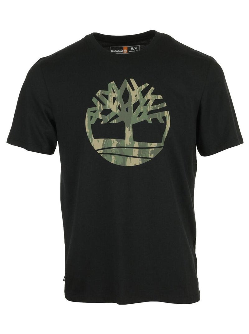 T-shirt Timberland Camo Tree Logo Short Sl Noir - Kiabi
