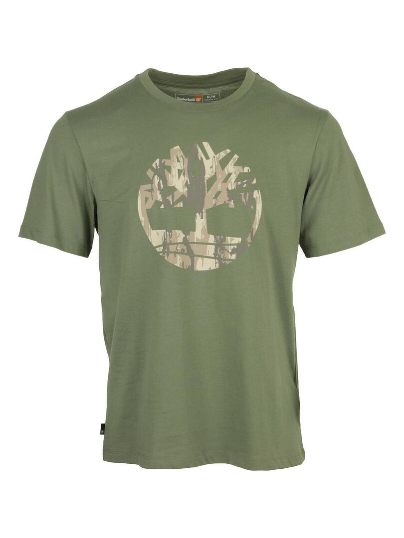 T-shirt Timberland Camo Tree Logo Short Sl Vert - Kiabi