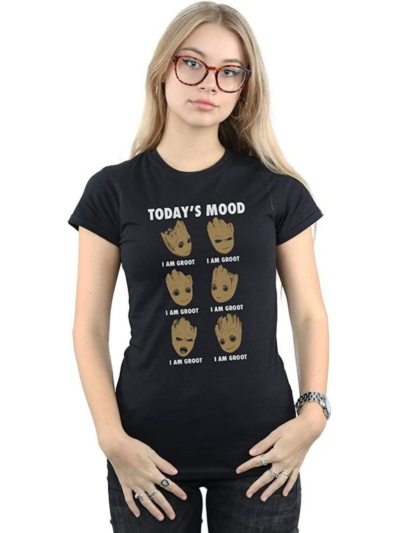 T-shirt today´s mood - les gardiens de la galaxie (bébé groot) Noir - Kiabi