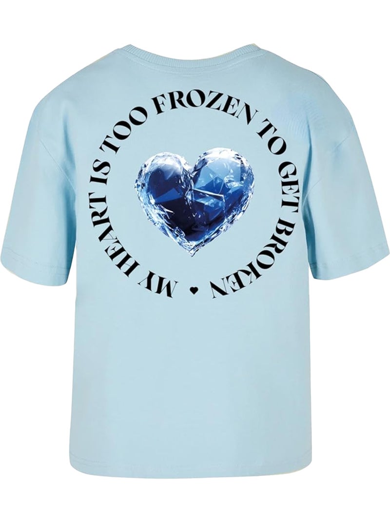 T-shirt too la reine des neiges - miss tee Bleu méditerranée - Kiabi