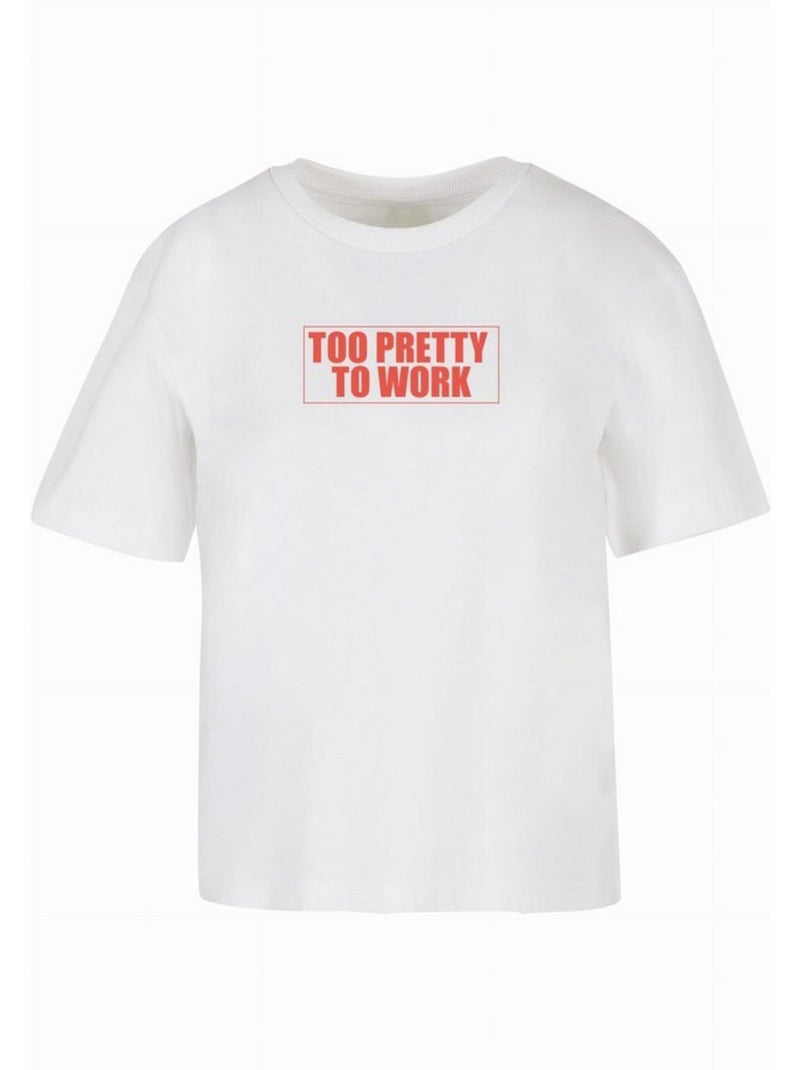 T-shirt too pretty to work - miss tee Blanc - Kiabi