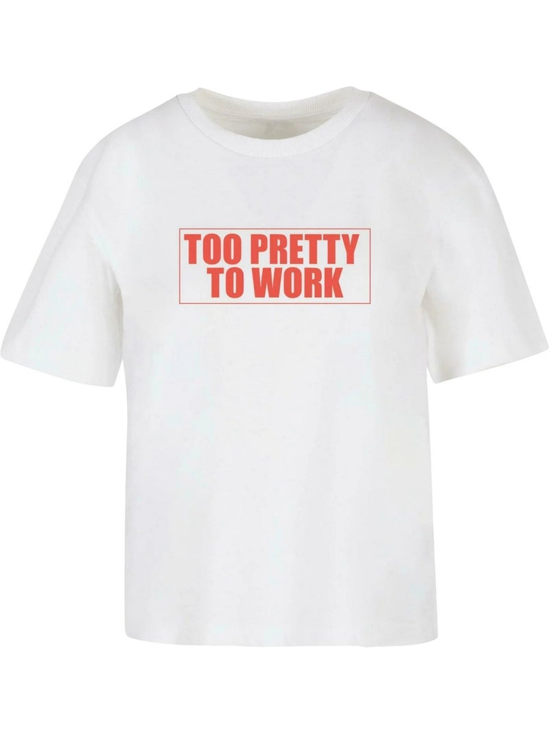 T-shirt too pretty to work - miss tee Blanc - Kiabi
