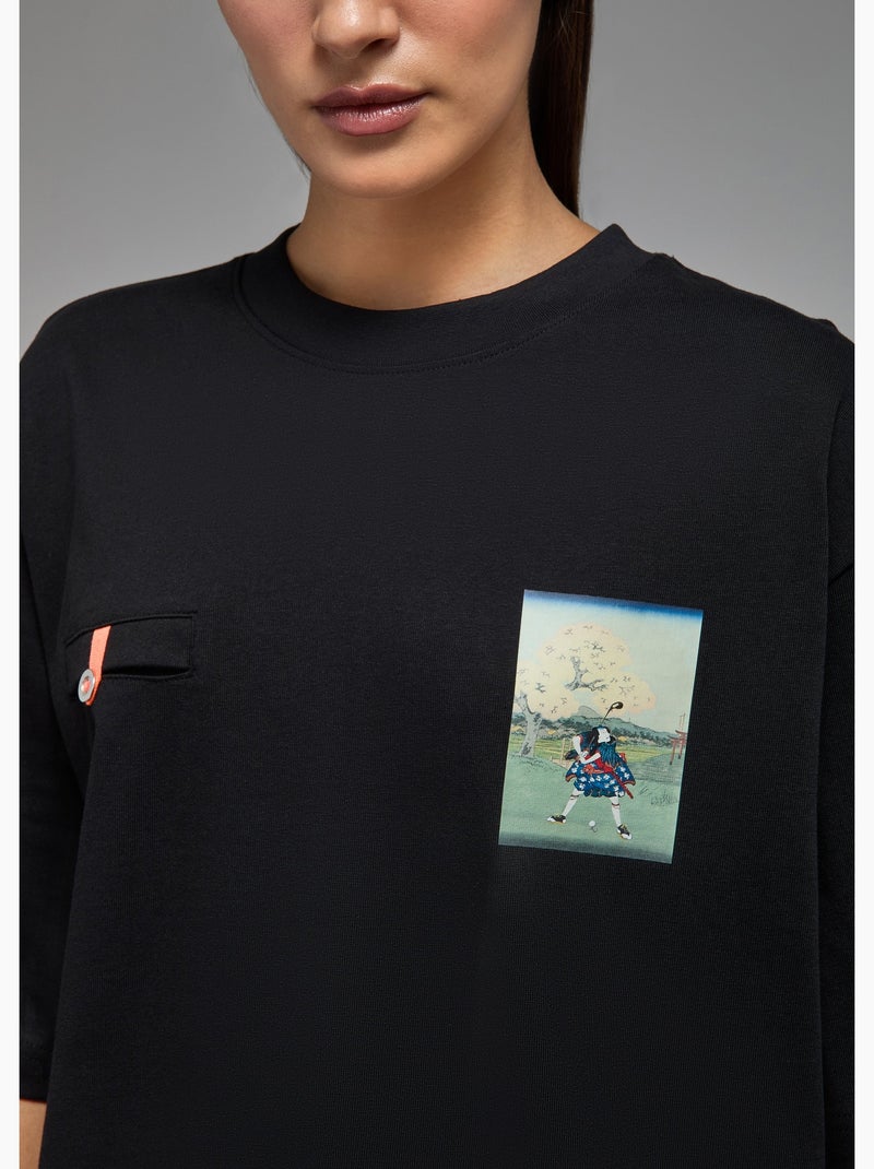 T-shirt toshi samourai golf 2  femme - sae paris Noir - Kiabi