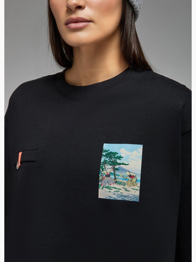 T-shirt toshi samurai tennis  femme - sae paris Noir - Kiabi