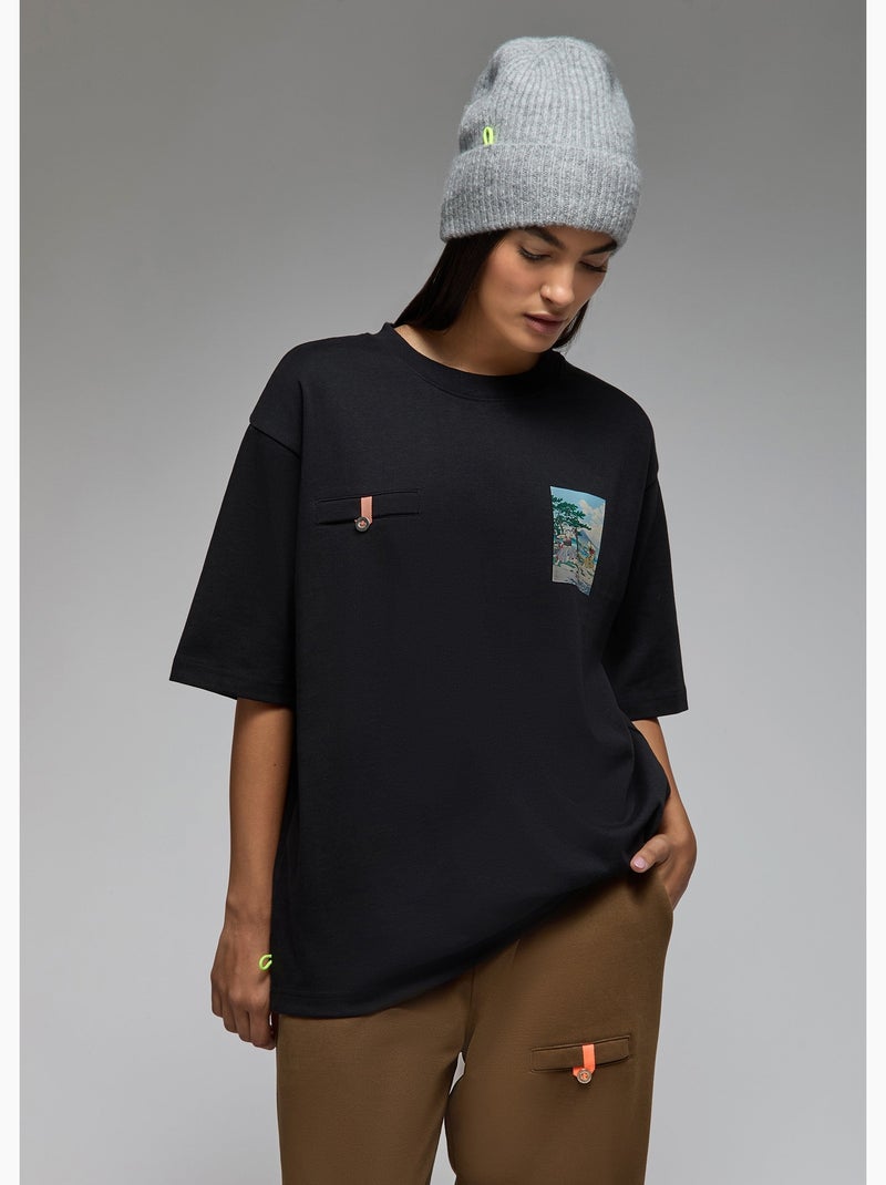 T-shirt toshi samurai tennis  femme - sae paris Noir - Kiabi