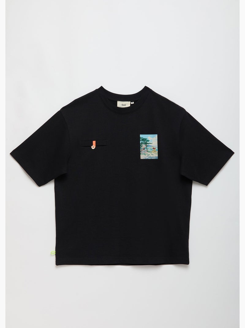 T-shirt toshi samurai tennis  homme - sae paris Noir - Kiabi