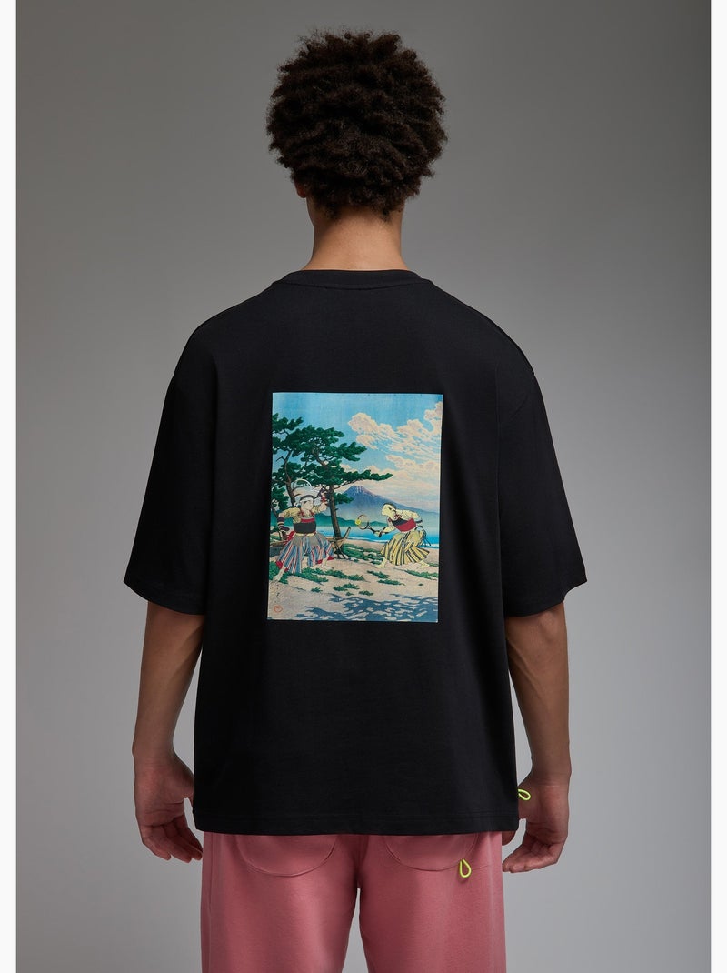 T-shirt toshi samurai tennis  homme - sae paris Noir - Kiabi
