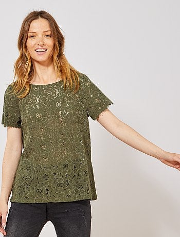 T-shirt total dentelle - Kiabi