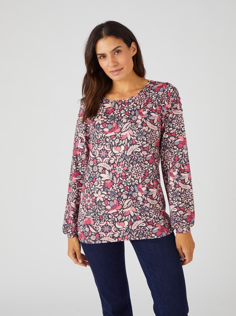 T-shirt toucher peau de pêche - Damart Rose - Kiabi