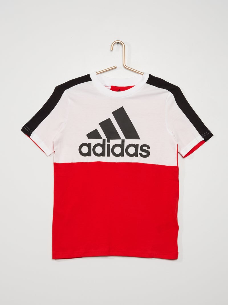 T-shirt tricolore 'adidas' rouge - Kiabi