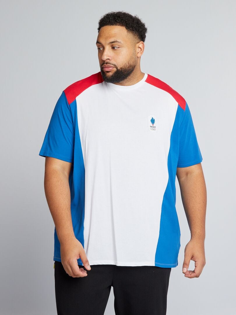 T-shirt tricolore en jersey - Equipe de France Olympique et Paralympique Bleu/blanc/rouge - Kiabi
