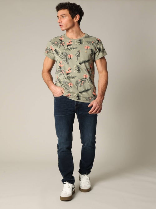 T-shirt tropical en jersey de coton à manches courtes 'Deeluxe' - Kiabi