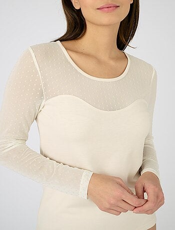 T-shirt tulle plumetis Thermolactyl - Damart