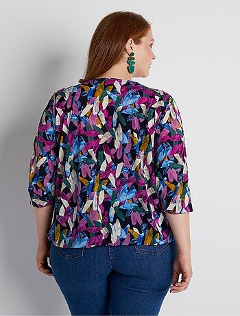 T-shirt tunique blousant manches 3/4