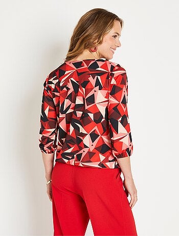 T-shirt tunique court imprimé graphique