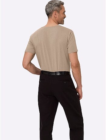 T-shirt tunisien à Encolure Ronde Patte De Boutonnage Courte - Taille Standard - Moda Vilona