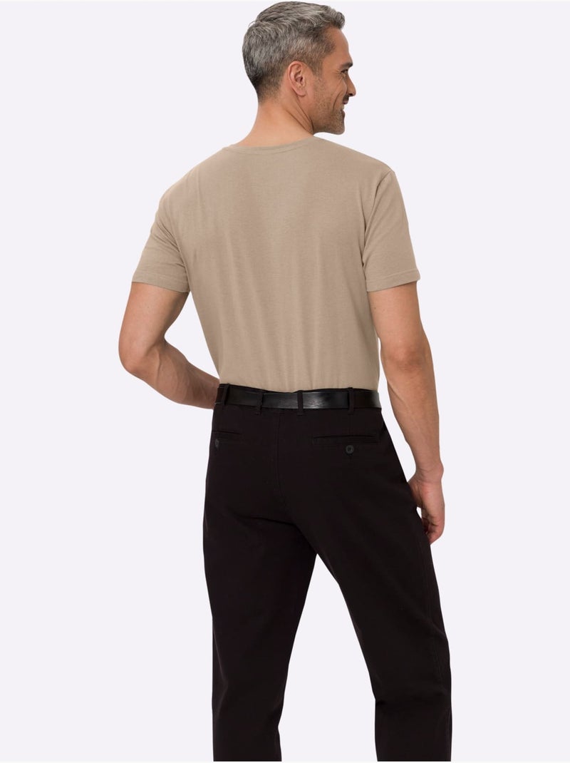 T-shirt tunisien à Encolure Ronde Patte De Boutonnage Courte - Taille Standard - Moda Vilona Beige - Kiabi