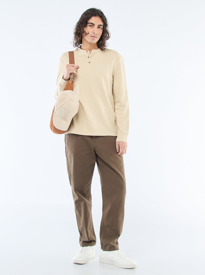 T-shirt tunisien regular fit Beige - Kiabi