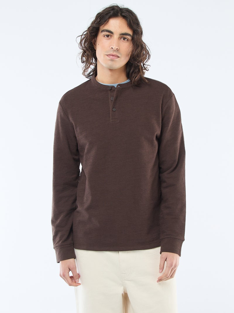 T-shirt tunisien regular fit Marron - Kiabi