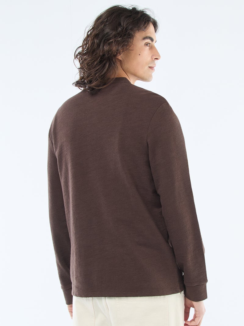 T-shirt tunisien regular fit Marron - Kiabi