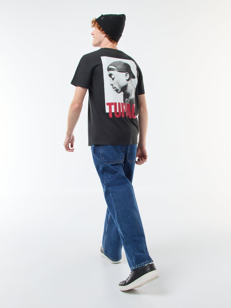 T-shirt 'Tupac' en coton Noir - Kiabi