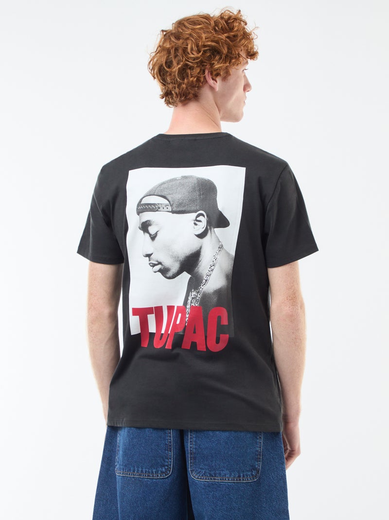 T-shirt 'Tupac' en coton Noir - Kiabi