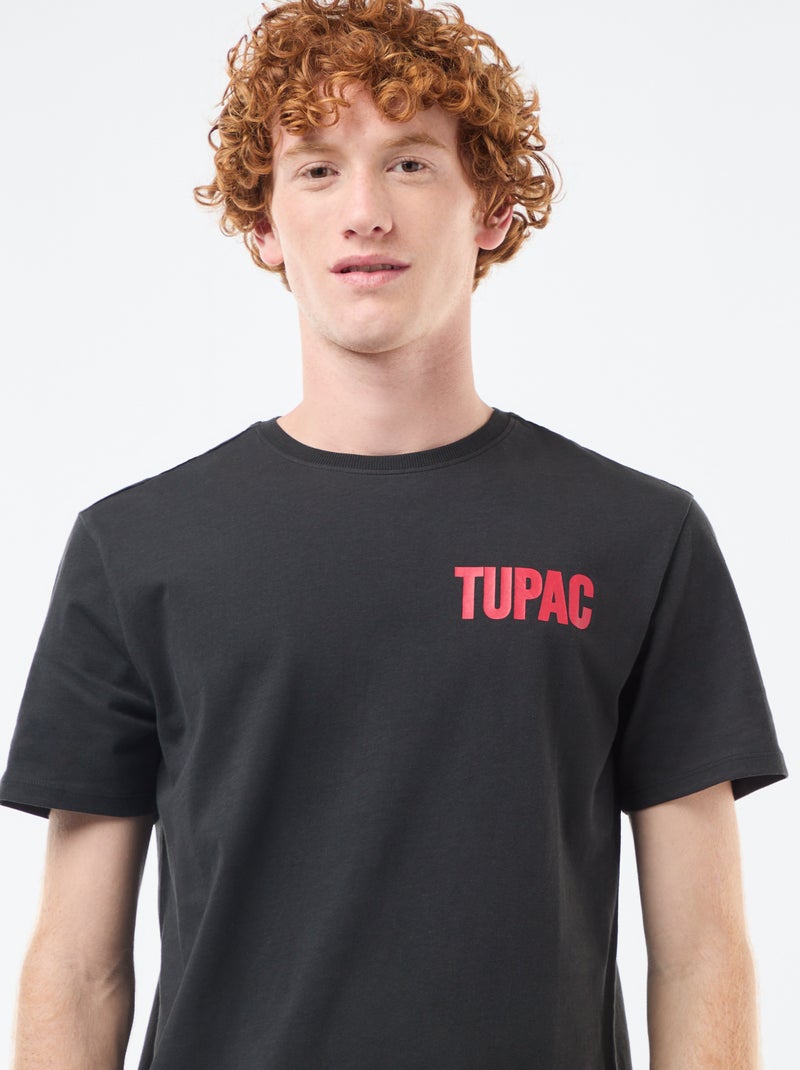 T-shirt 'Tupac' en coton Noir - Kiabi