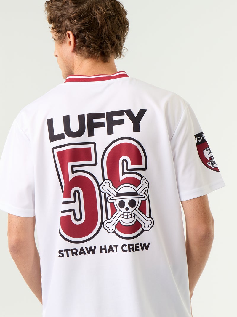 T-shirt type sport 'One Piece' 'Luffy' à manches courtes Blanc - Kiabi
