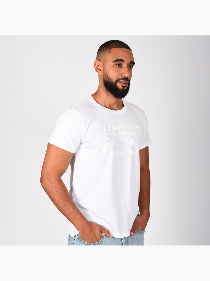 T-shirt UFC homme blanc fitness mma lifestyle Blanc - Kiabi