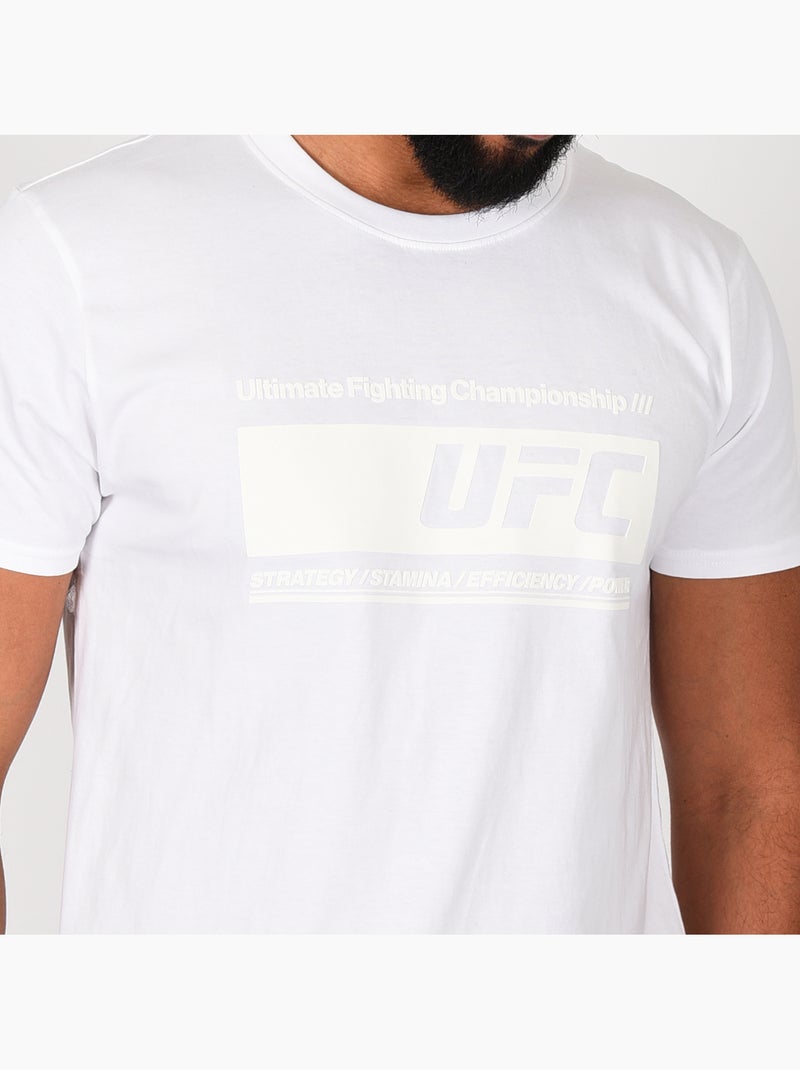 T-shirt UFC lifestyle homme entraînement quotidien blanc Blanc - Kiabi