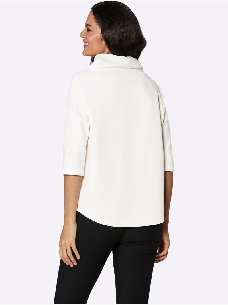 T-shirt Ultra-doux Avec Modal - Taille Standard - Helline Ecru - Kiabi