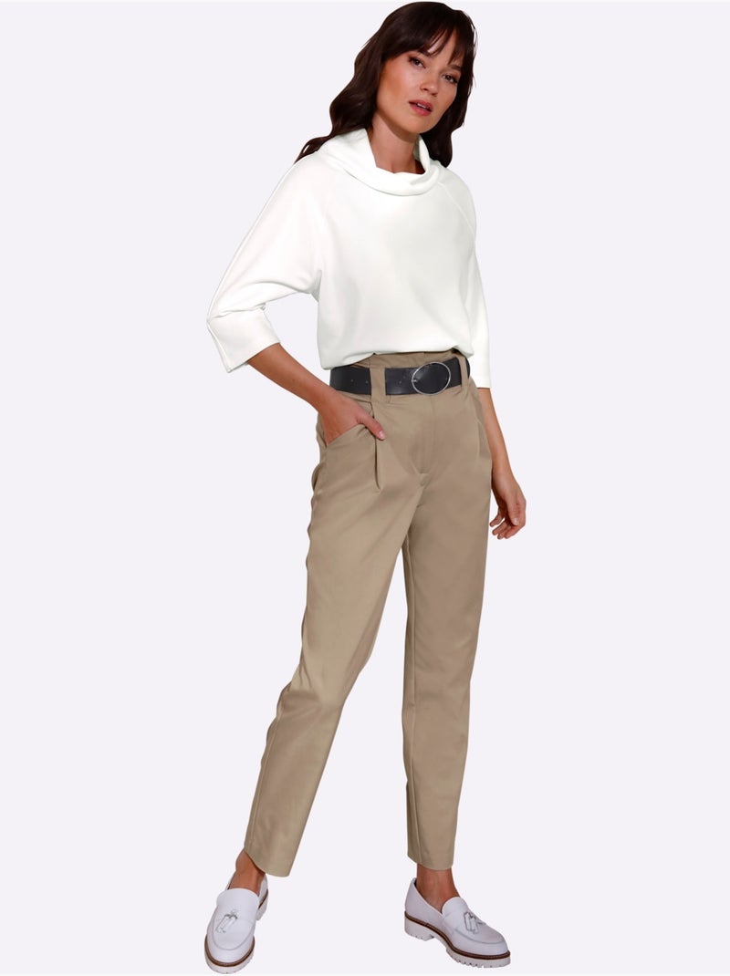 T-shirt Ultra-doux Avec Modal - Taille Standard - Helline Ecru - Kiabi