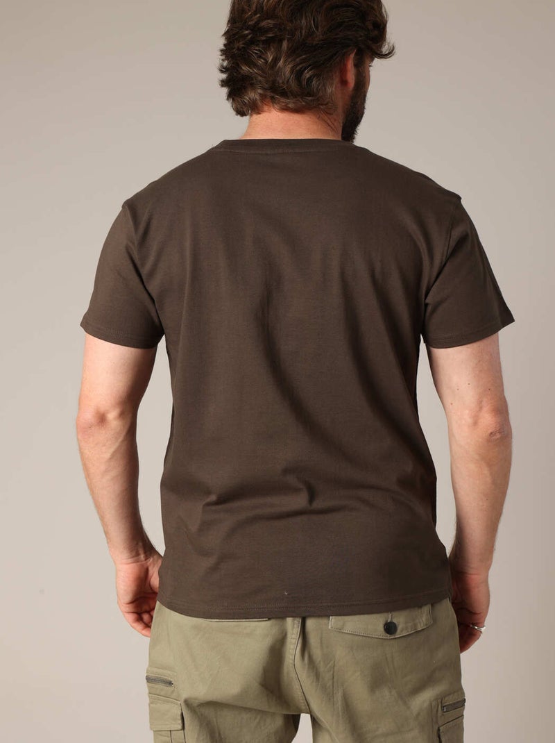 T-shirt uni 100% coton avec poche poitrine
 'Deeluxe' Vert foncé - Kiabi