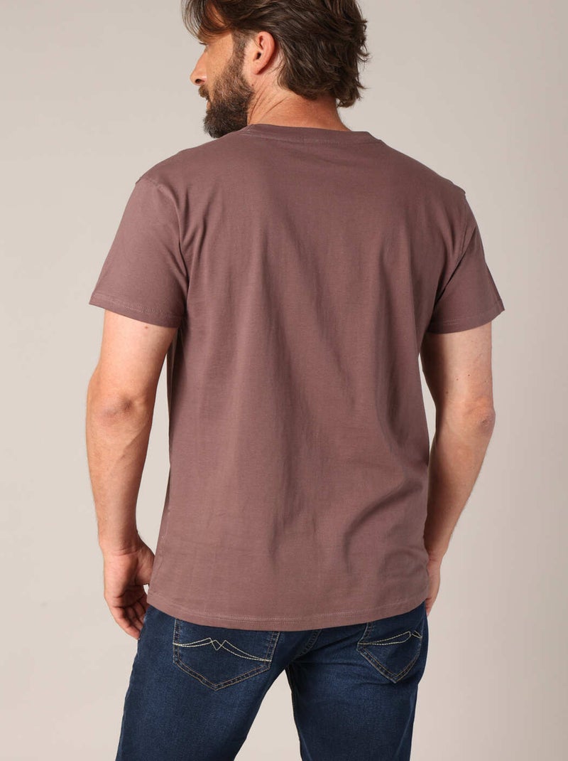 T-shirt uni 100% coton avec poche poitrine
 'Deeluxe' Violet - Kiabi