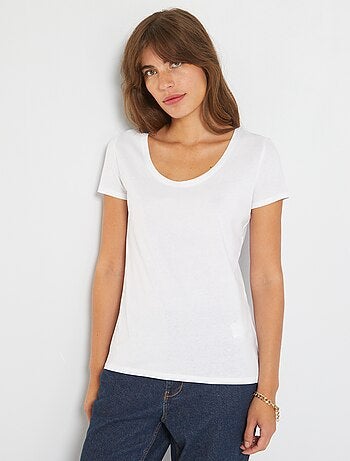 Femmes Vêtements Hauts & Tee-shirts Tee-shirts Camaïeu Tee-shirts T-shirt basic grigio freddo 100% cotone 